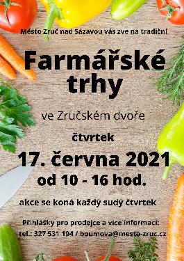 Farmářské trhy ve Zruči nad Sázavou 17.6.2021